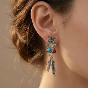 Soaring Spirit Feather Drop Earrings